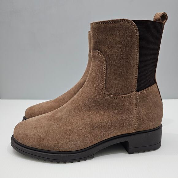 NEW Blondo Colbee Ankle Bootie Size 9.5 Brown Taupe Suede Waterproof Chelsea - Picture 1 of 14